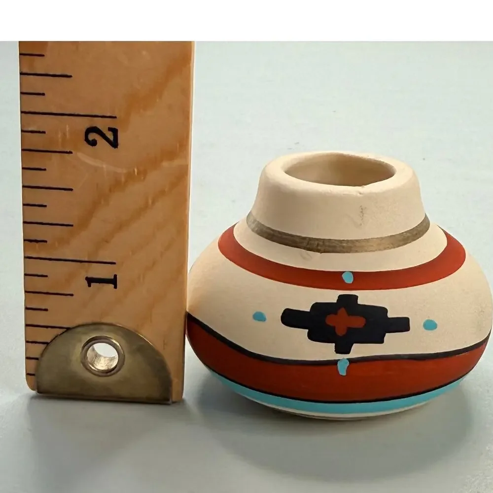 Vintage TESA Maack Co Mini Pottery Bud Vase Kokopelli Southwestern Hand Painted